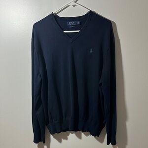 Polo by Ralph Lauren Men's Dark Blue V-Neck Sweater XL